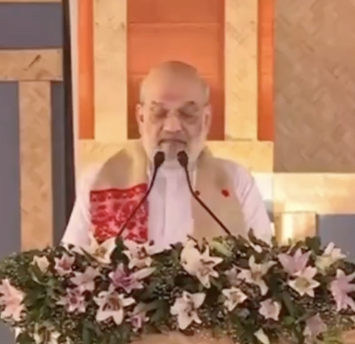 In Khanapara, Amit Shah vows to reclaim land from “ghuspaithiyas”