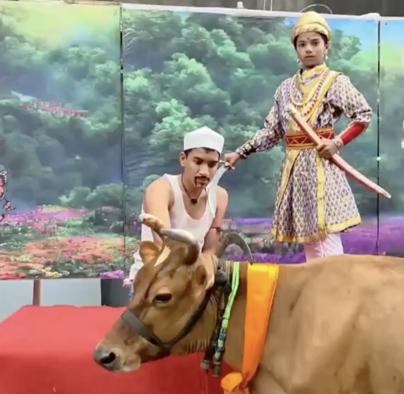 In Belagavi, tableau at Durga rally depicts Muslim man killing cow and being beheaded