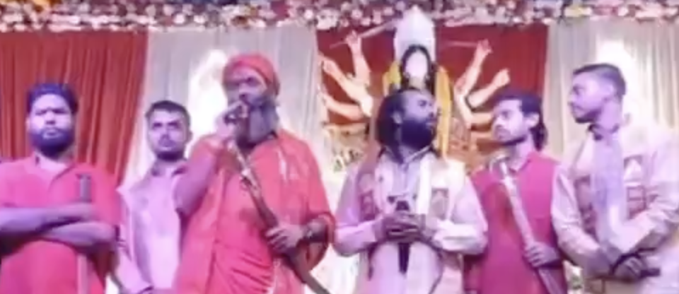 In Kanpur, armed monk urges youth to train nightly with real weapons