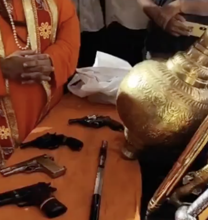 In Lucknow, sect holds Vijay Dashami Shastra Puja with swords and guns