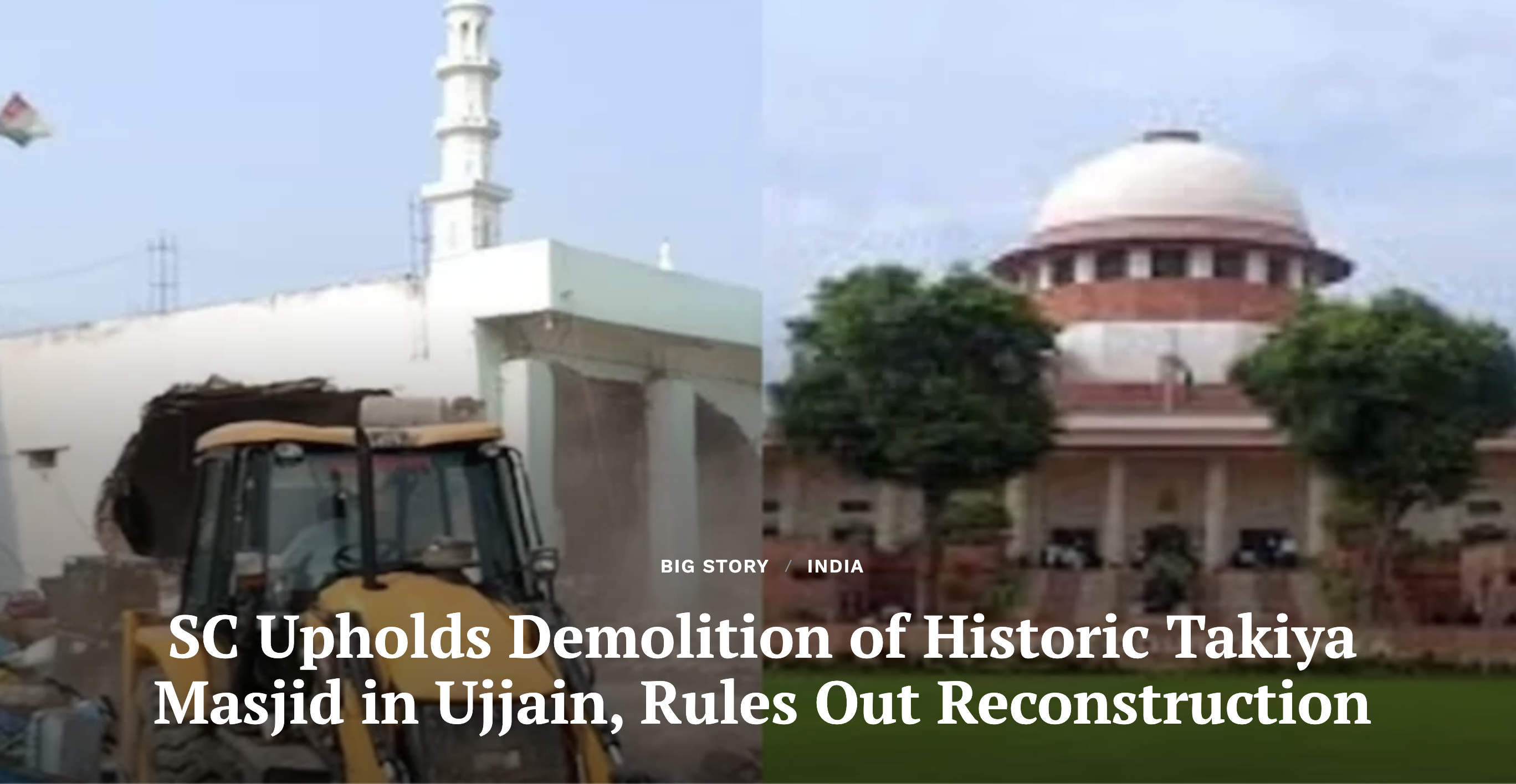 SC Upholds Demolition of Historic Takiya Masjid in Ujjain, Rules Out Reconstruction (Clarion India)