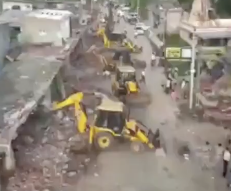 In Gandhinagar, 186 Muslim structures demolished after Navratri clashes; mass detentions