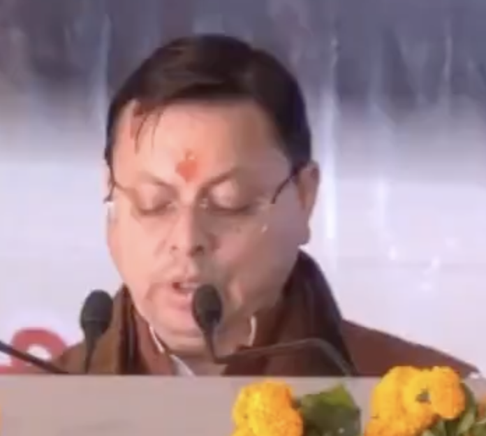 In Gauchar, CM Dhami Cites 6,000 Arrests Under ‘Operation Kalnemi’ and Targets Madrasas