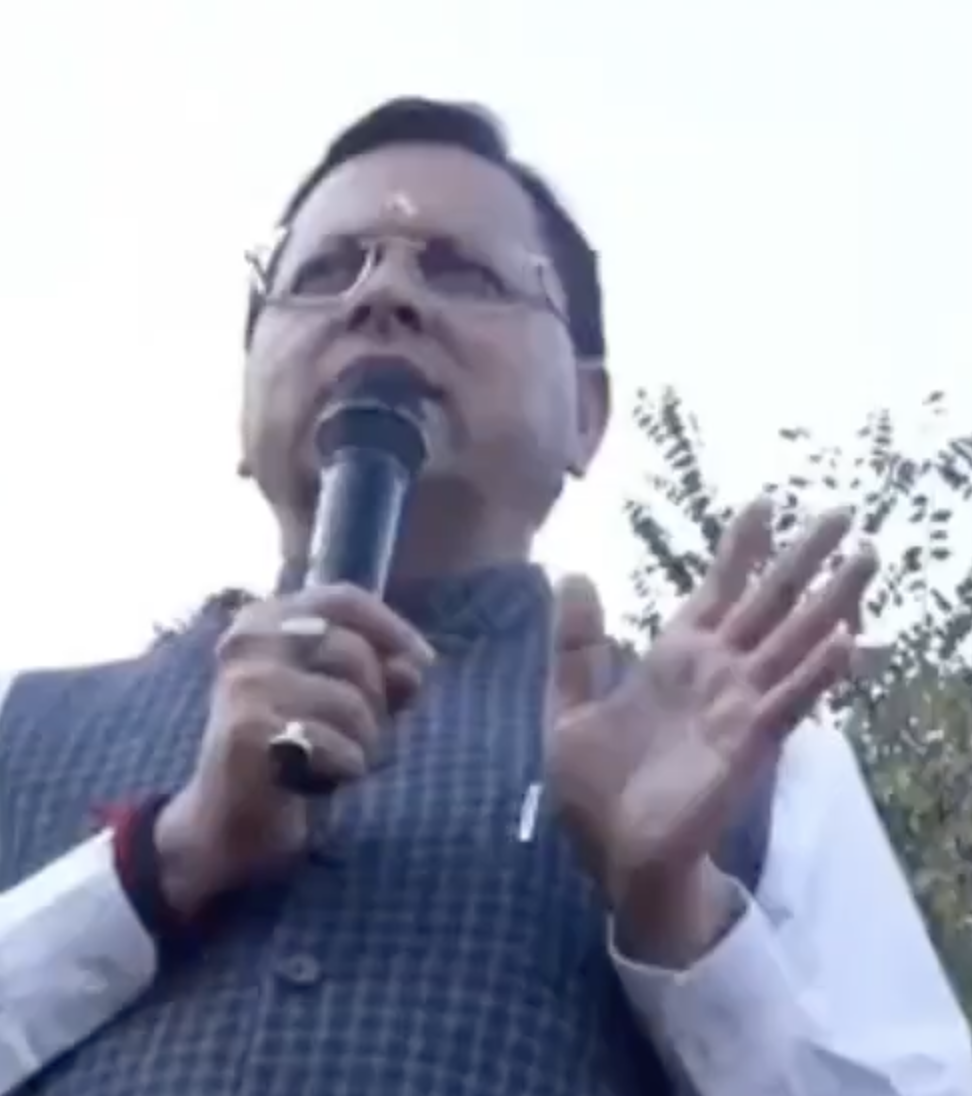 In Lakhamandal, CM Dhami Defends ‘Jihad’ Crackdowns and Madrasa Board Dissolution