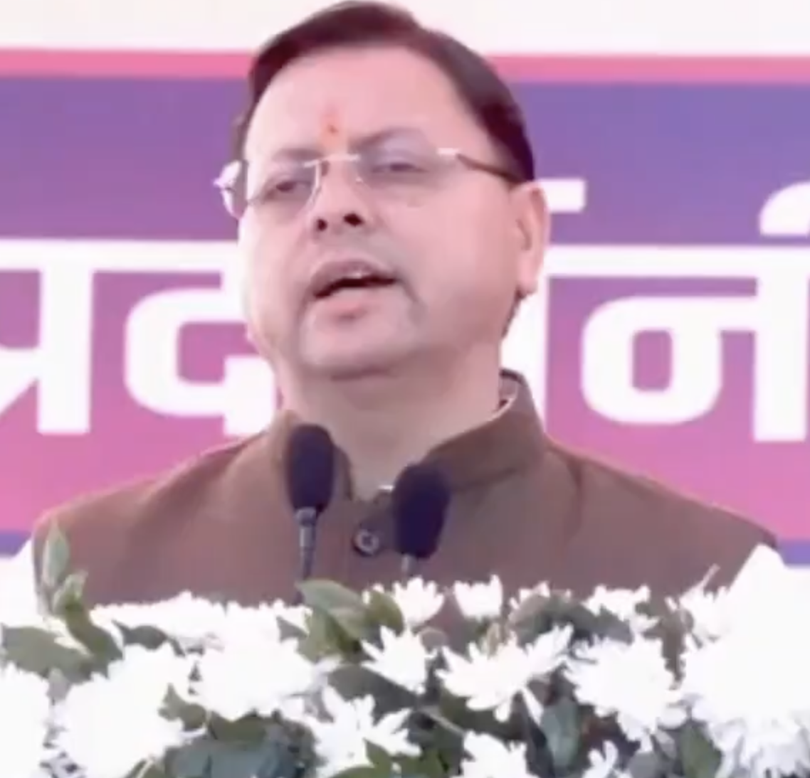 In Haldwani, CM Dhami Claims 10,000 Acres ‘Freed from Land Jihadis’