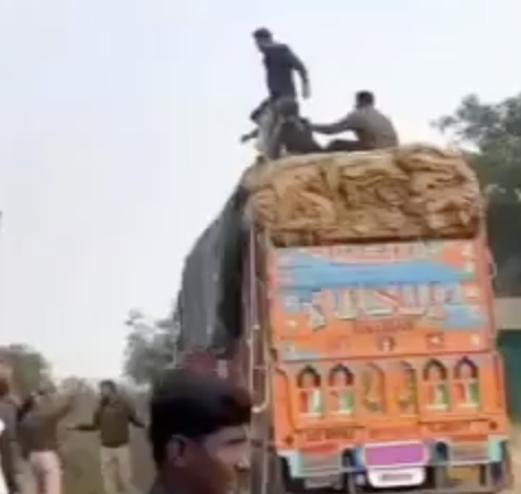 In Narsinghgarh, Pranian Vigilantes Beat Cattle Transporter on Truck Roof