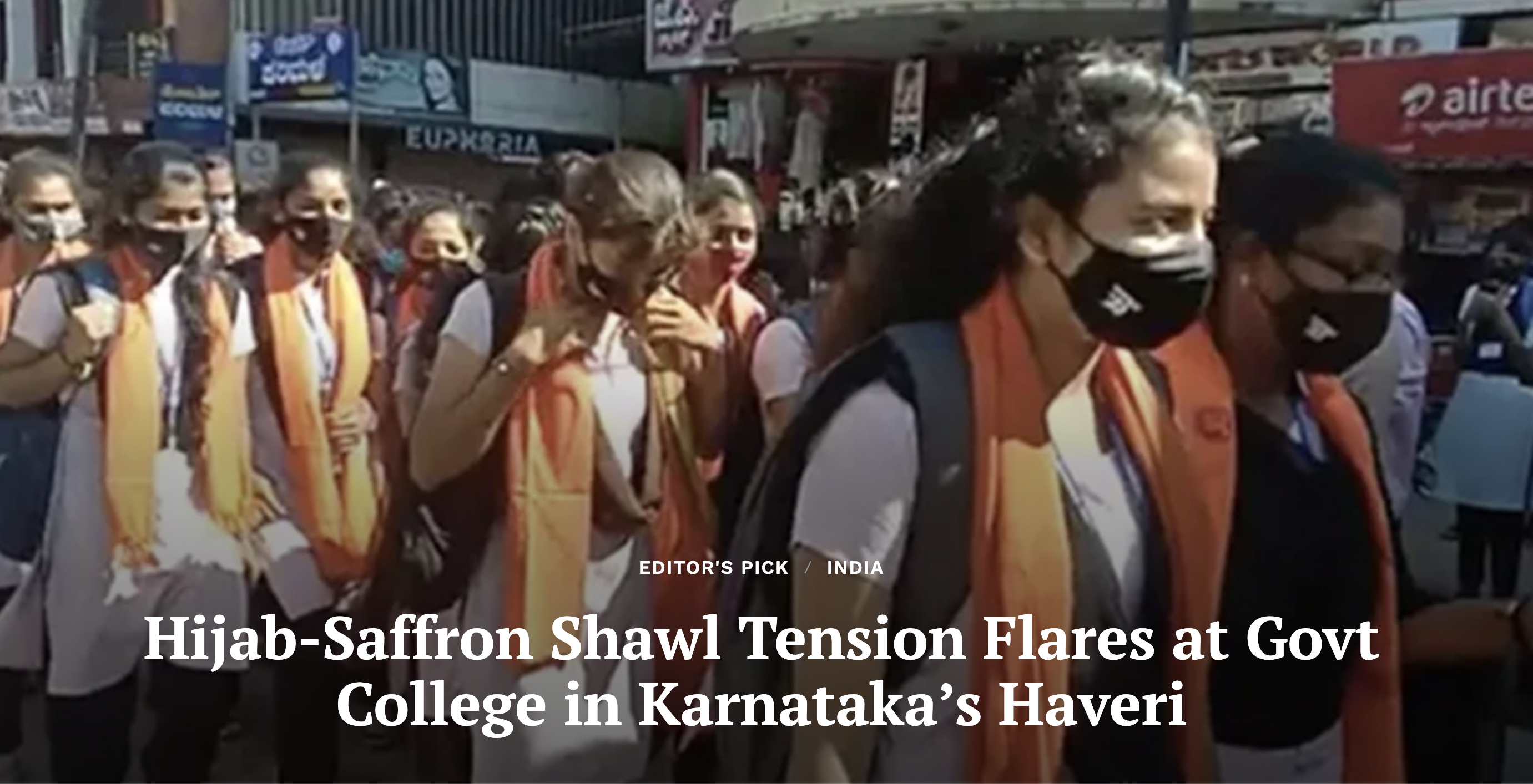 Hijab-Saffron Shawl Tension Flares at Govt College in Karnataka’s Haveri (Clarion India)