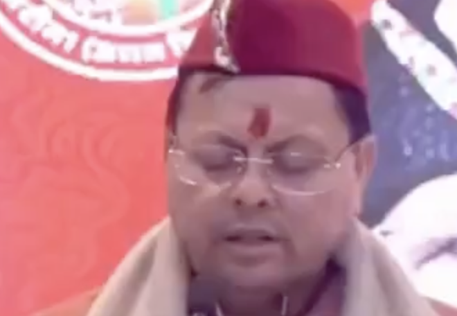 In Khatima, CM Dhami Repeats ‘Land Jihad’ and Madrasa Crackdown Claims