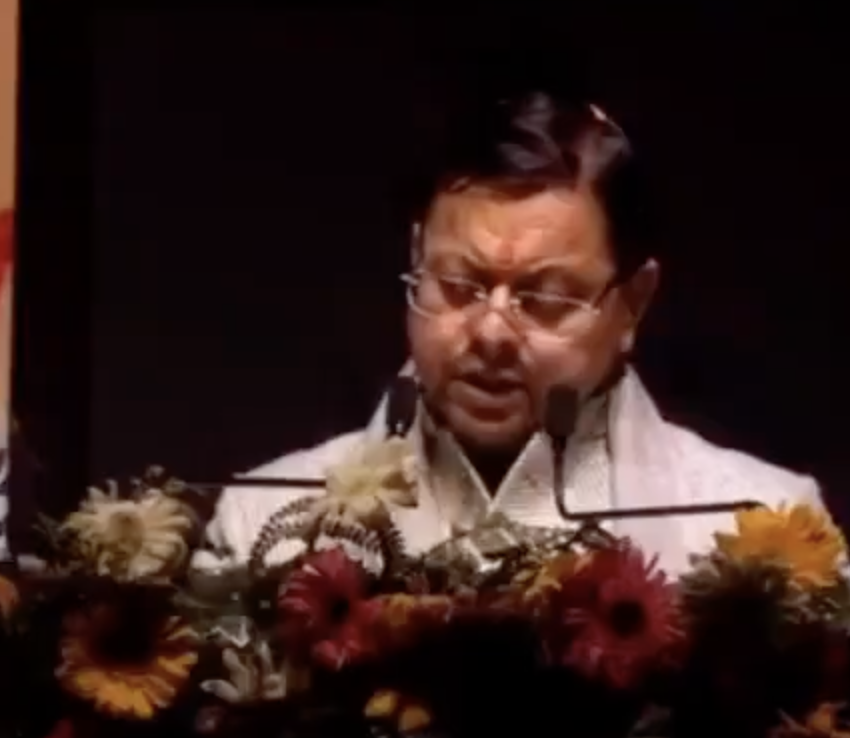 In Khatima, CM Dhami Repeats ‘Land Jihad’ and Madrasa Crackdown Claims