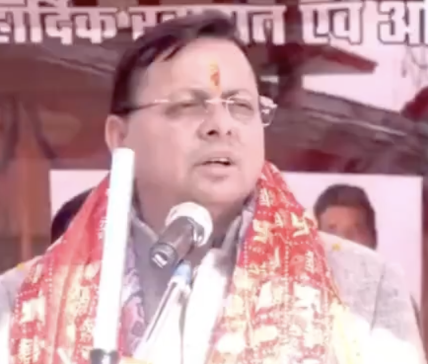In Rudraprayag, CM Dhami Repeats ‘Love Jihad’ and ‘Land Jihad’ Claims