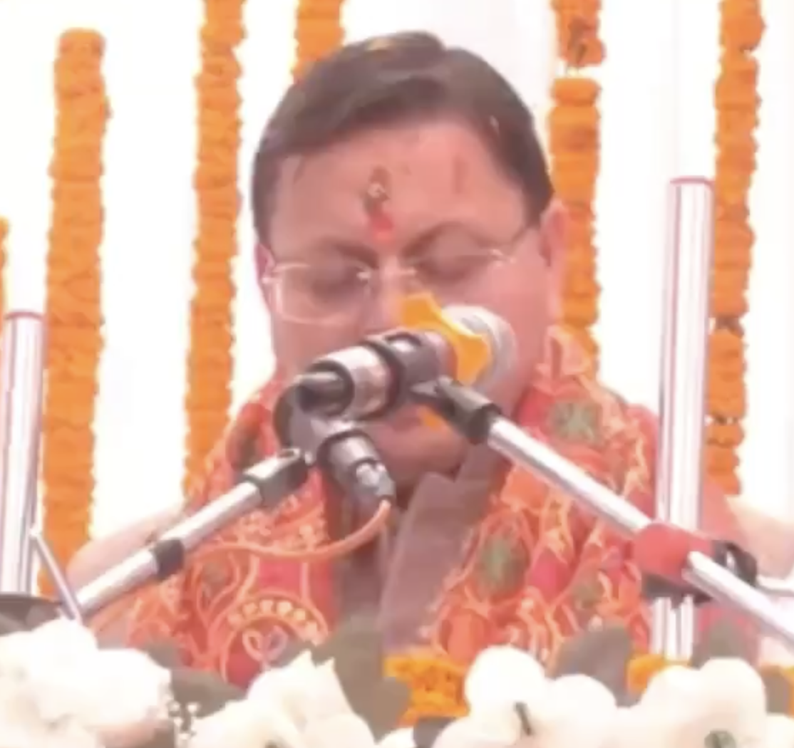 In Champawat, CM Dhami Again Links Opposition to ‘Land Jihad’ and ‘Appeasement’